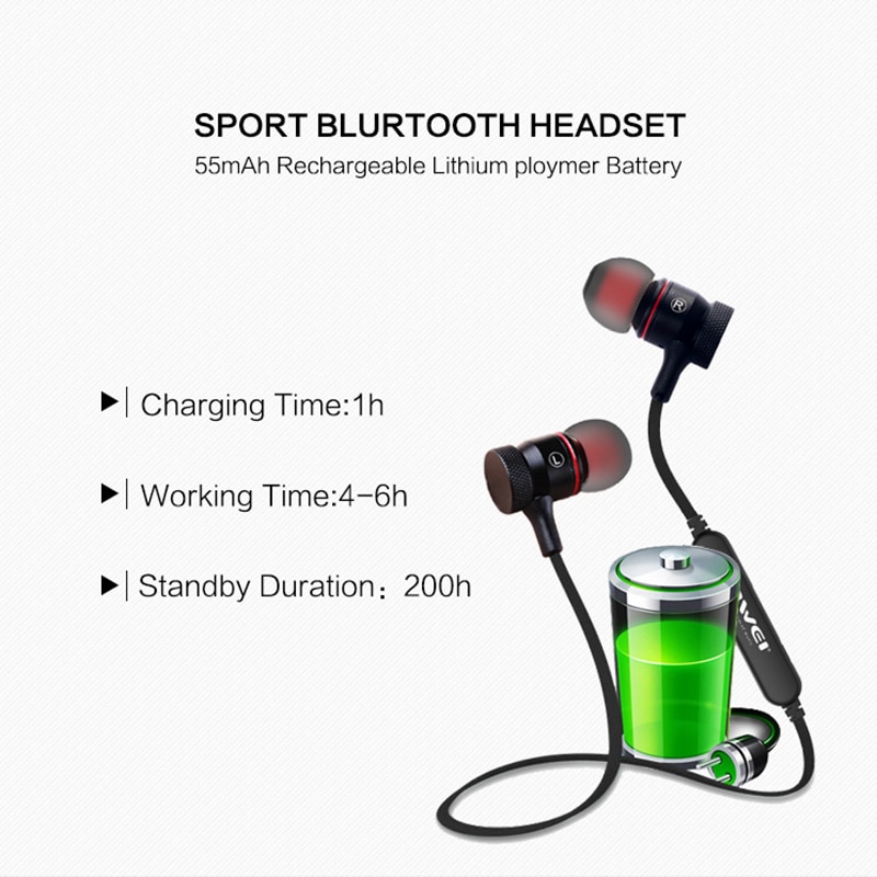 Tai Nghe Awei A920BL Bluetooth Thể Thao Cho Điện Thoại iPhone Samsung Xiaomi