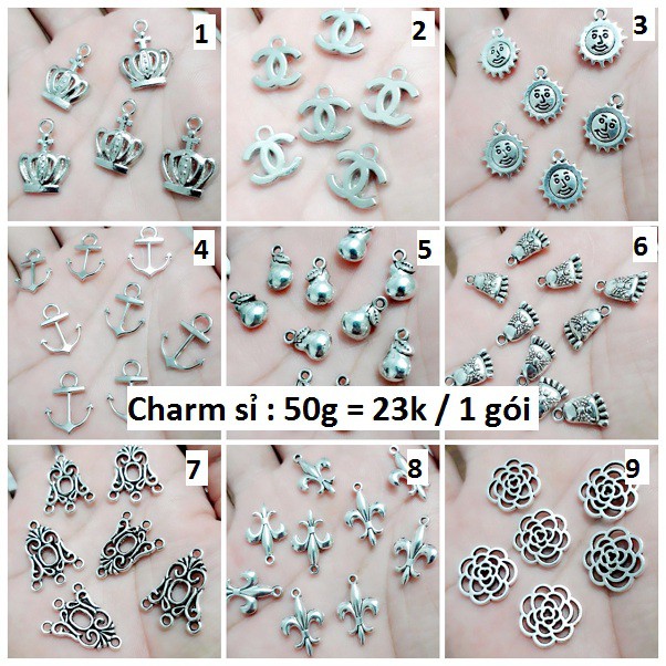 Charm sỉ : 50g = 23k ( 1 gói ) [ chuyên sỉ charm tại tphcm ]