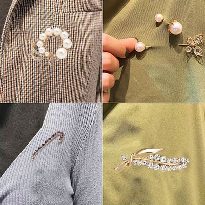 Ghim CàI ÁO HìNh Hoa ĐíNh Kim Cương NgọC Trai Giả ThờI Trang Cho Nữ