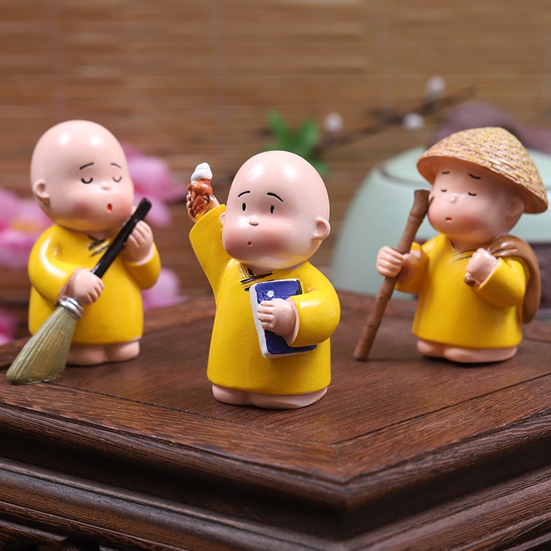 Tượng chú tiểu/ Sét 3 chú tiểu áo vàng dễ thương mang lại an nhiên trong cuộc sống 💕FREESHIP 50k💕 - Dear Ladies