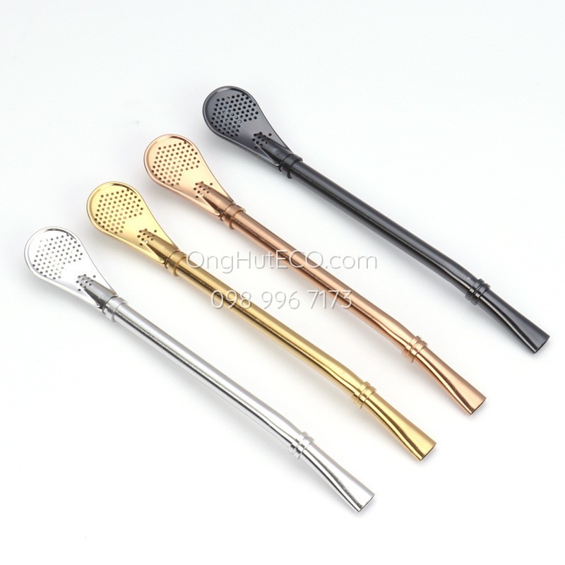 Ống Hút Muỗng Đầu Lọc Dài 15.5 - 21cm Nhiều Màu
