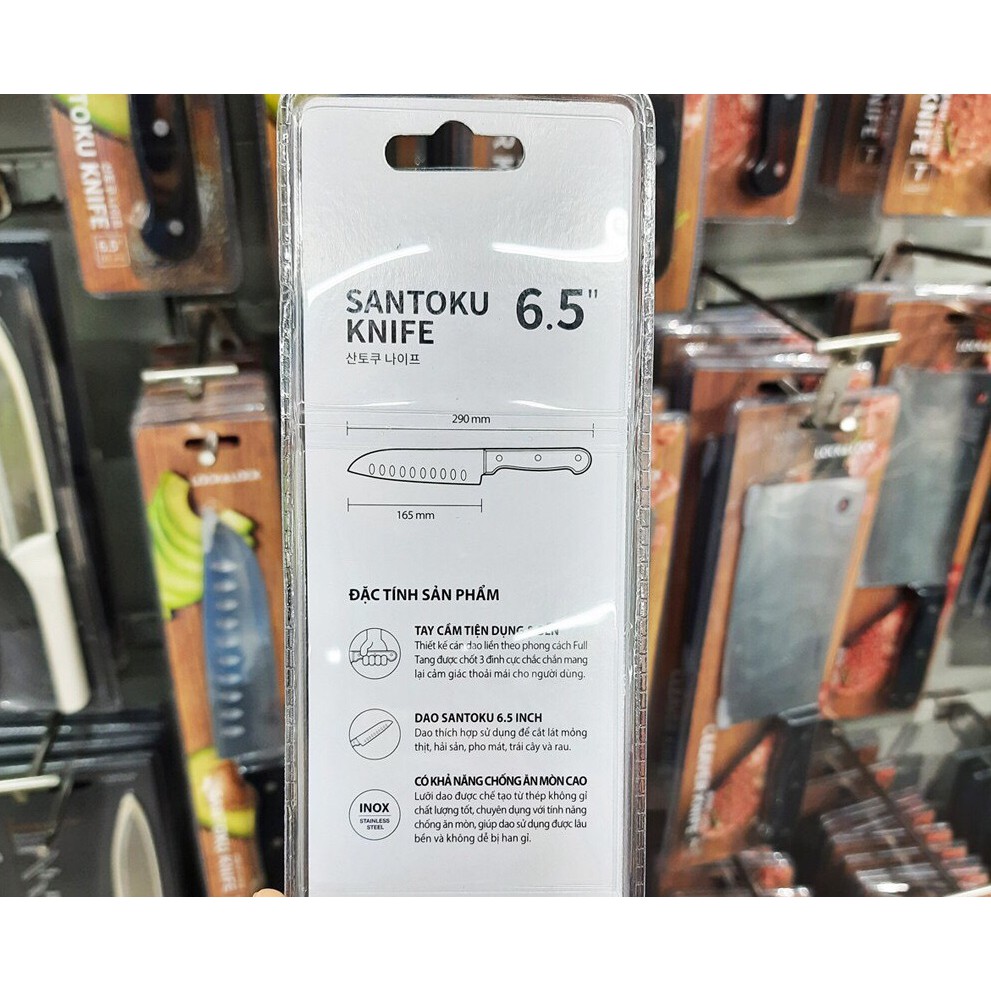 Dao Làm Bếp, Dao Thái Lock&amp;Lock Santoku 6.5 inch Thép Không Gỉ Sắc Bén CKK921