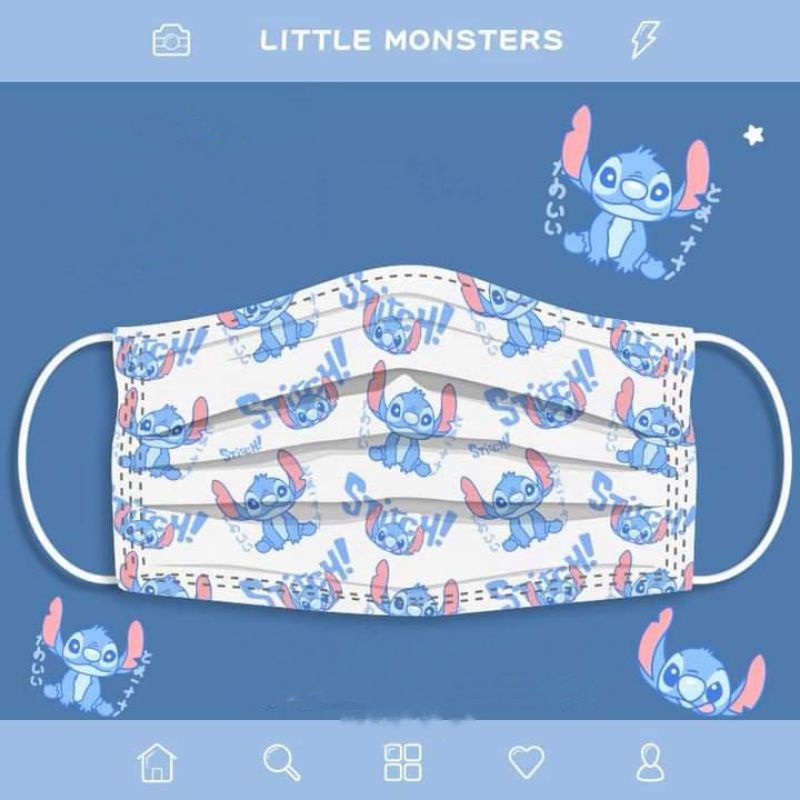 [ Có Sẵn ] Set 5 Chiếc Khẩu Trang Y Tế Hoạ Tiết Siêu Dễ Thương Size Người Lớn