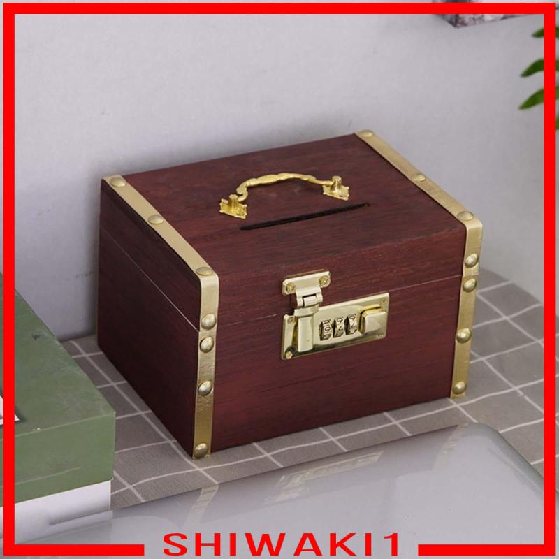 Khóa mật khẩu ngân hàng heo đất bằng gỗ Hộp lưu trữ dành cho người lớn cho thẻ Quà tặng trẻ em