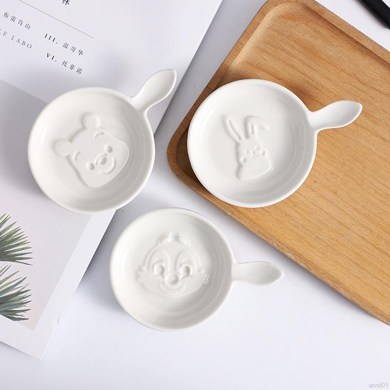 Đĩa Sứ Mini Dập Nổi Hình Động Vật Dễ Thương Có Tay Cầm Tiện Dụng