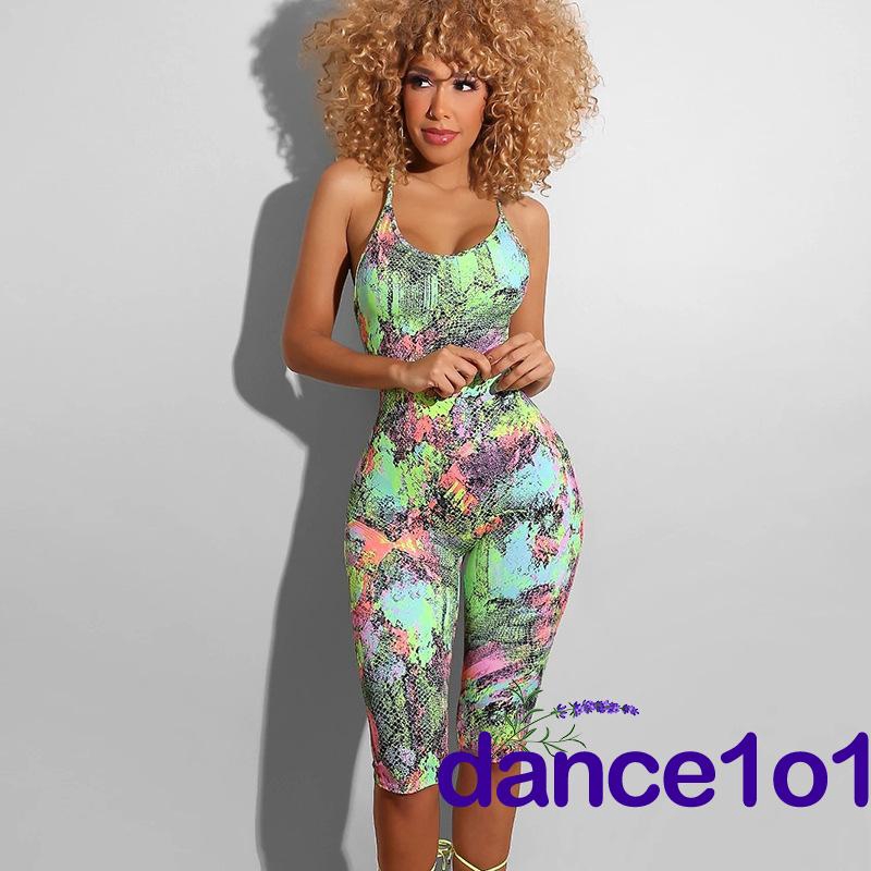 Jumpsuit sát nách in họa tiết thiết kế hở lưng quyến rũ | BigBuy360 - bigbuy360.vn