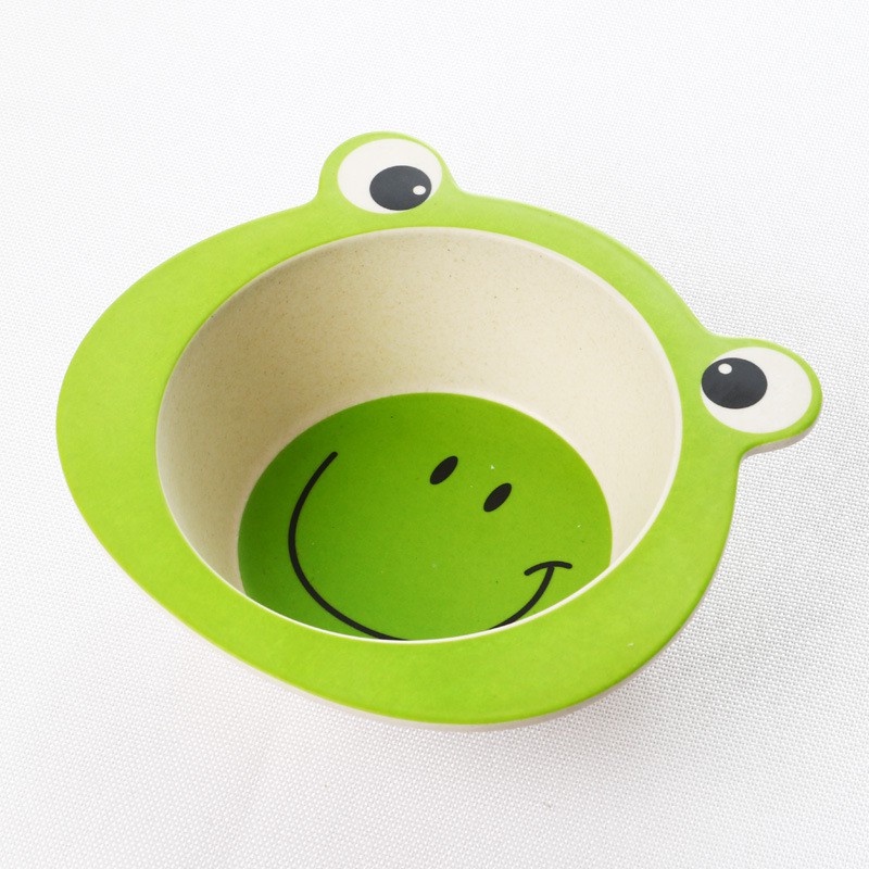 Bát ăn dặm sâu lòng chất liệu sợi tre hình con vật an toàn cho bé