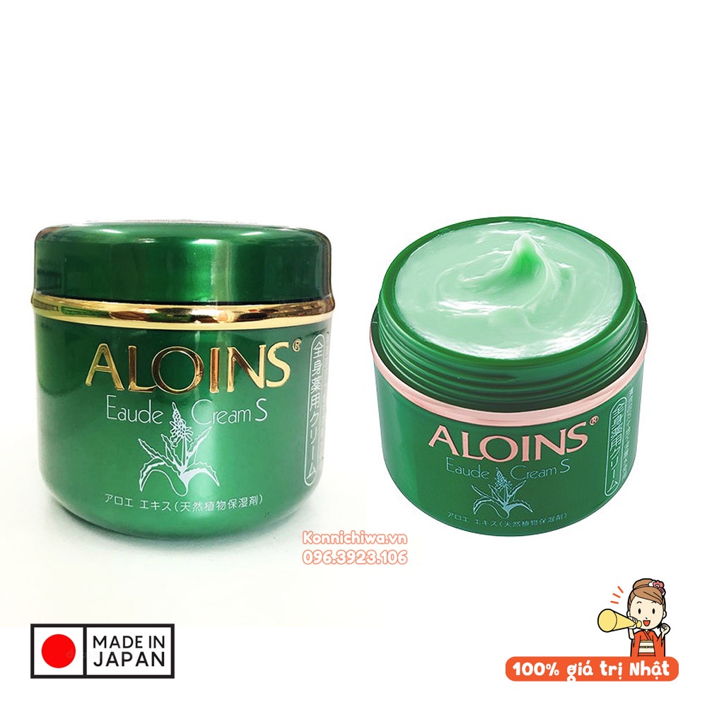 Kem dưỡng lô hội ALOINS Eaude Cream 185g | Kem xanh dưỡng da mặt và toàn thân - hàng nội địa Nhật Bản