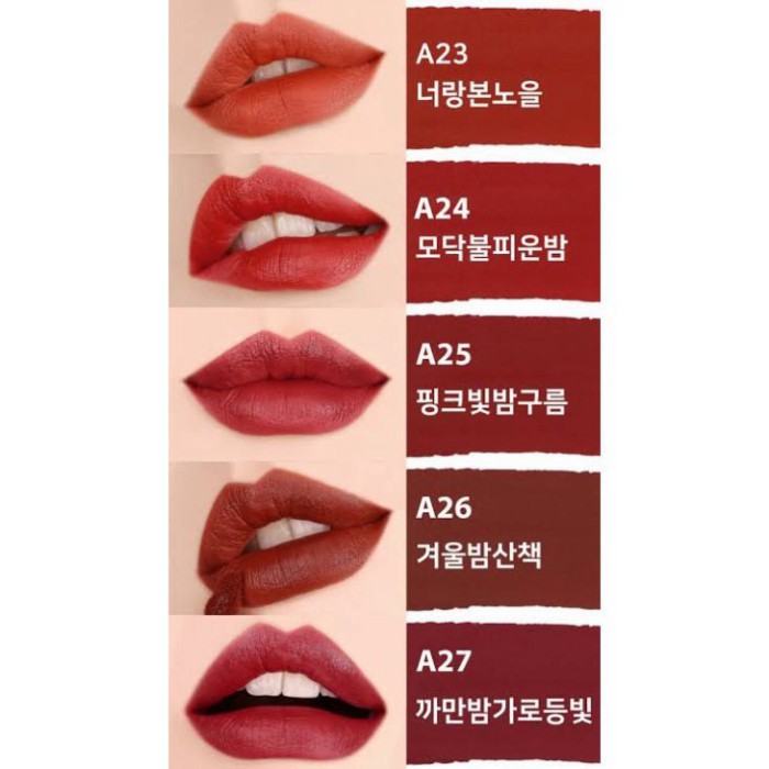 [Auth Hàn - Mẫu Mới] Son Kem Lì Black Rouge Ver 5 Màu Cam Nâu Đất A26 Winter Moon IW