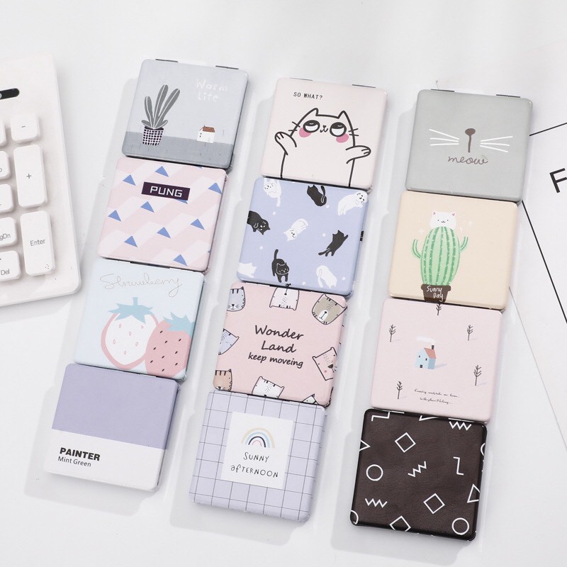 Gương Mini Cầm Tay 2 Mặt Cao Cấp - Gương Mini bỏ túi- Lavashop241