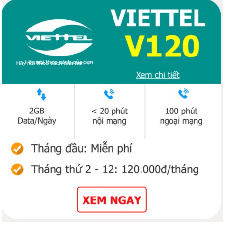 Sim viettel V120