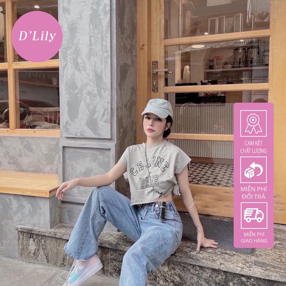 Quần Jeans Nữ Ống Sớ Cạp Cao Chất Liệu Nhập Khẩu D'Lily Store - Hàng mới về