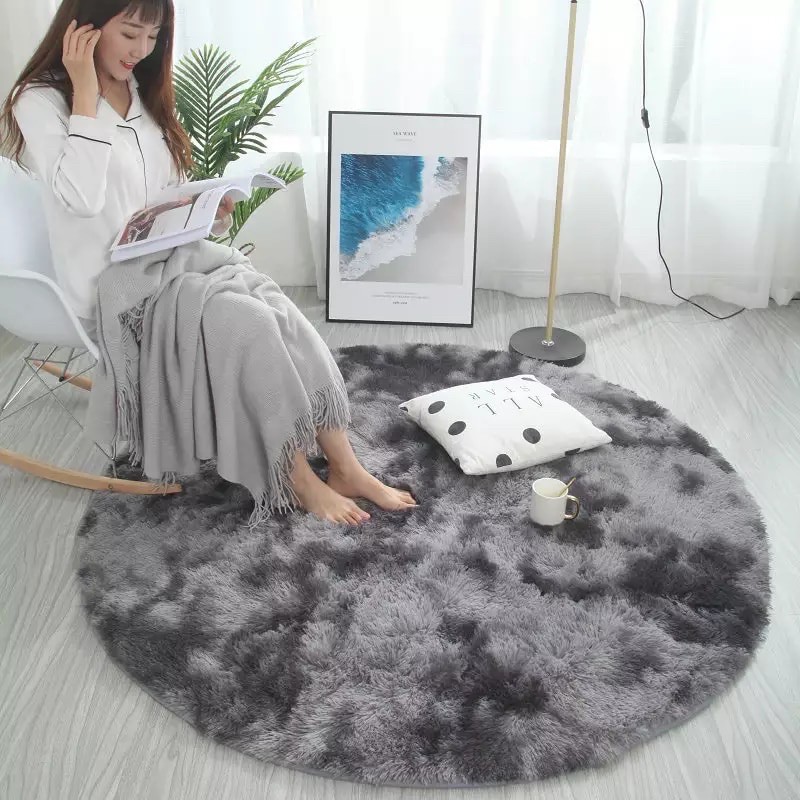 [Video Thật] Thảm lông loang tròn 1m2 thảm lông tròn trải sàn giá rẻ nhất thị trường