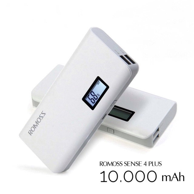 Pin Sạc Dự Phòng Romoss Sense 4 Plus Chính Hãng Dung Lượng 10.000mAh -2 Đầu Cổng,Có Đèn Led