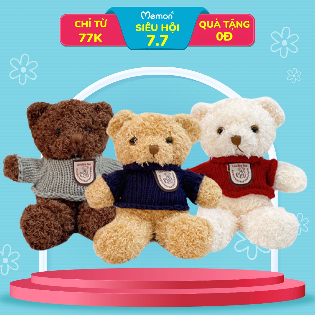 Gấu Bông Teddy Head Tales Mini Nhồi Gòn Cao Cấp Memon