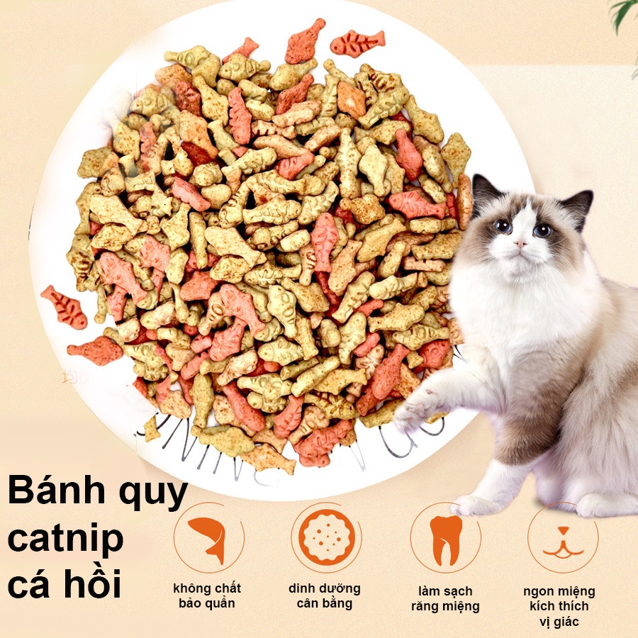 Bánh thưởng cho chó mèo Hipipet Masti bánh quy vị capnit cá hồi bổ dưỡng sạch răng miệng-200gr