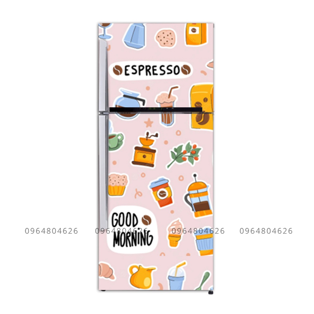 Decal dán tủ lạnh miếng dán tủ lạnh hình dễ thương hình dán cute chất liệu chống thấm nước siêu bền dễ dàng vệ sinhTL401