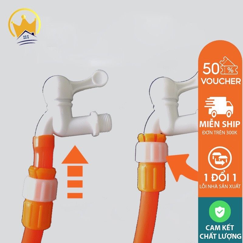 Đầu nối ống nước 20 ống nối nhanh máy bơm nước Đầu nối ống 16 cm rửa xe Đầu nối vòi gia đình tiệnloi