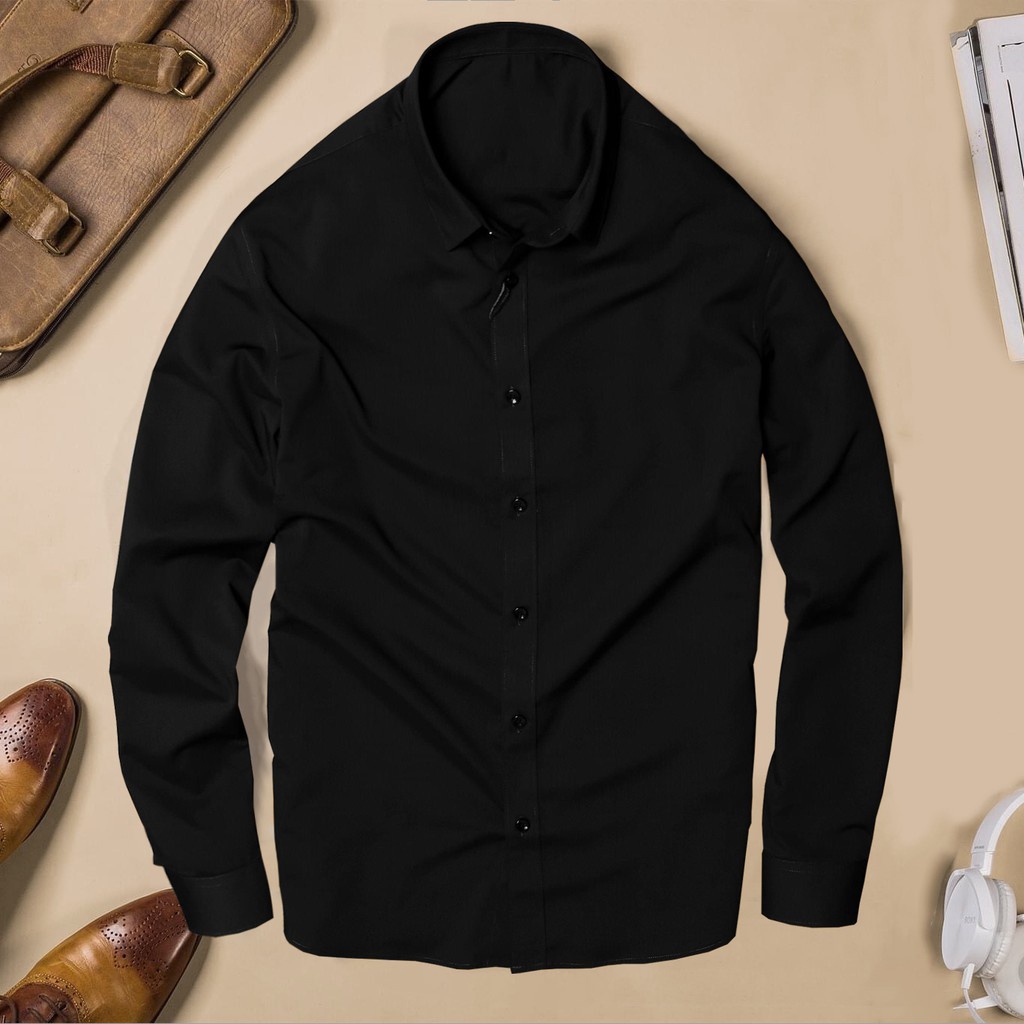 Áo sơ mi trắng nam Hàn Quốc dài tay trơn công sở vải lụa chống nhăn, Sơ mi form rộng slimfit nhiều màu VINTINO SMR