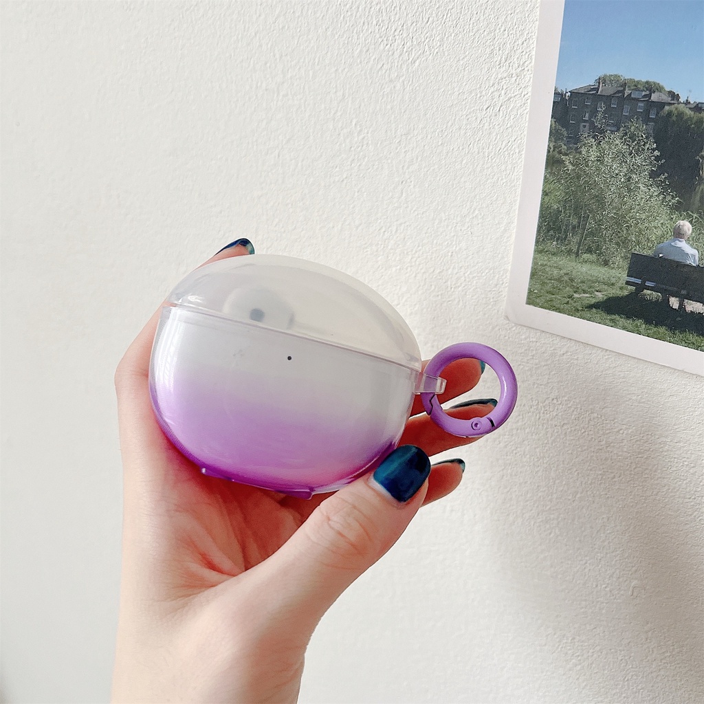 Vỏ Bảo Vệ Hộp Sạc Tai Nghe Không Dây OPPO Enco air 2 / Enco air TWS Bằng Silicon TPU Mềm Trong Suốt Chống Sốc Chống Rơi Kèm Móc Treo