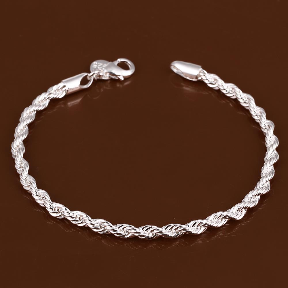 GETNOIVAS (MớI) Vòng Tay Mạ BạC 925 DạNg Dây XoắN ĐộC ĐáO
