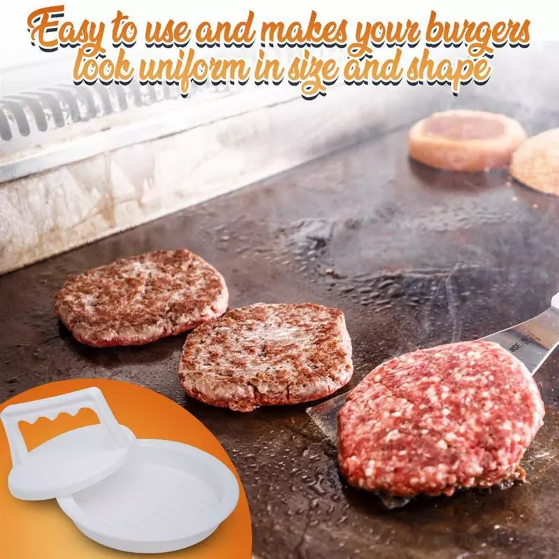JOSMOMO Máy ép bánh hamburger hình tròn MỚI Máy ép bánh hamburger bằng nhựa cấp thực phẩm Thịt bò nướng Bánh mì kẹp thịt Máy ép khuôn tạo khuôn Khuôn mẫu Dụng cụ nhà bếp