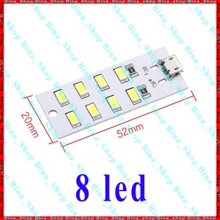Đèn Led 5V 8 bóng sáng ấm cổng micro USB