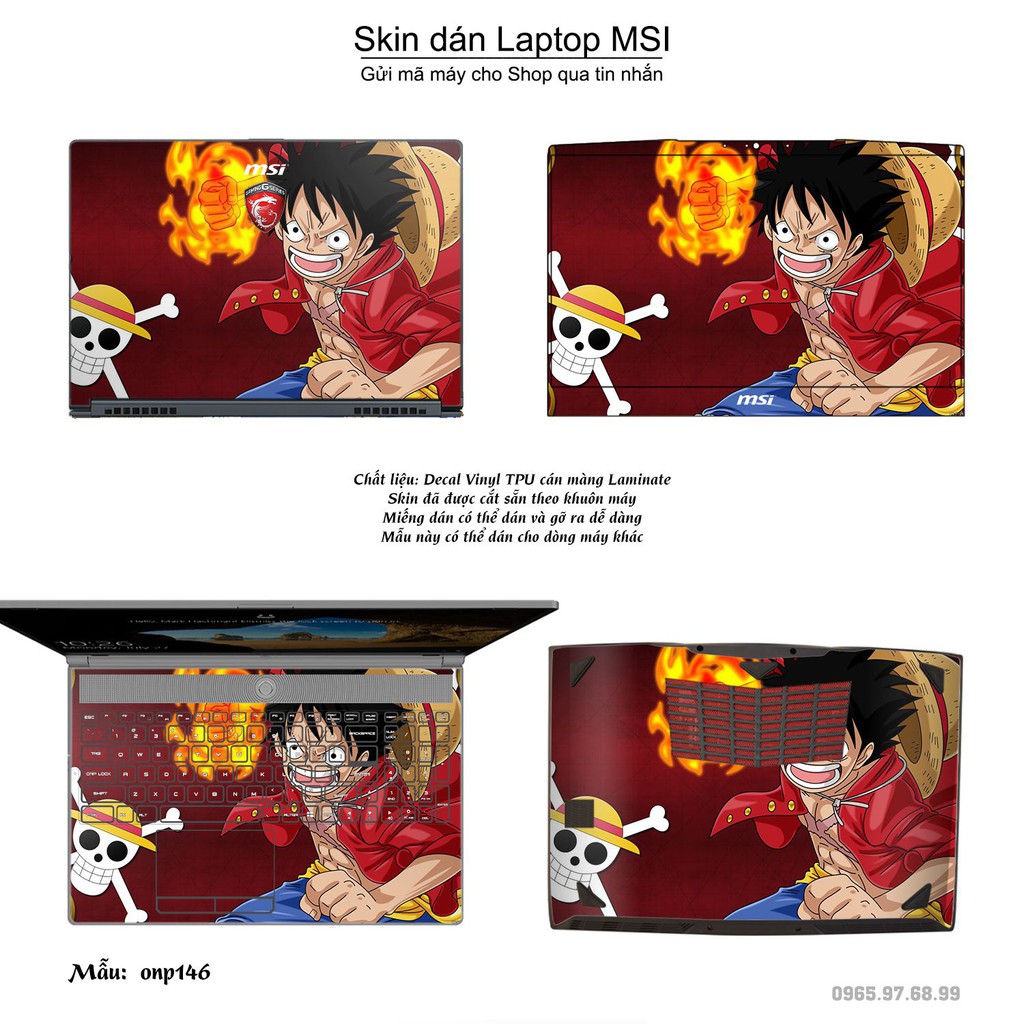 Skin dán Laptop MSI in hình One Piece nhiều mẫu 18 (inbox mã máy cho Shop)