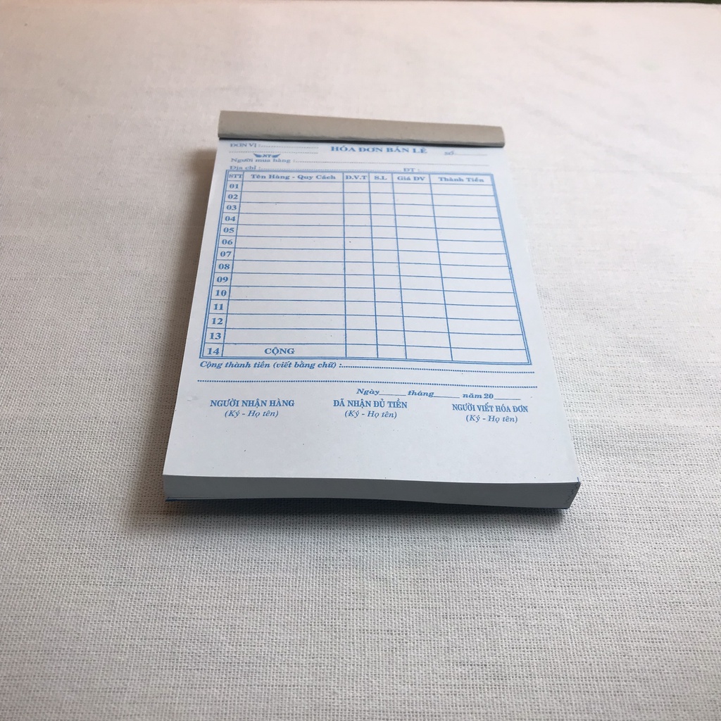 HÓA ĐƠN 1 LIÊN 100 TỜ (NY)