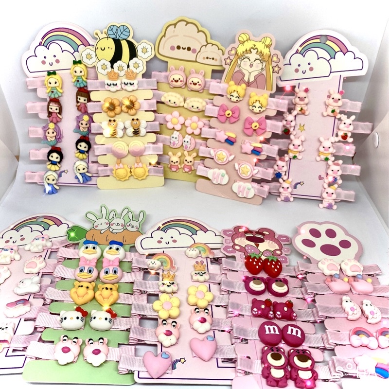Set 10 kẹp tóc nhân vật Disney đáng yêu dễ thương dành cho bé