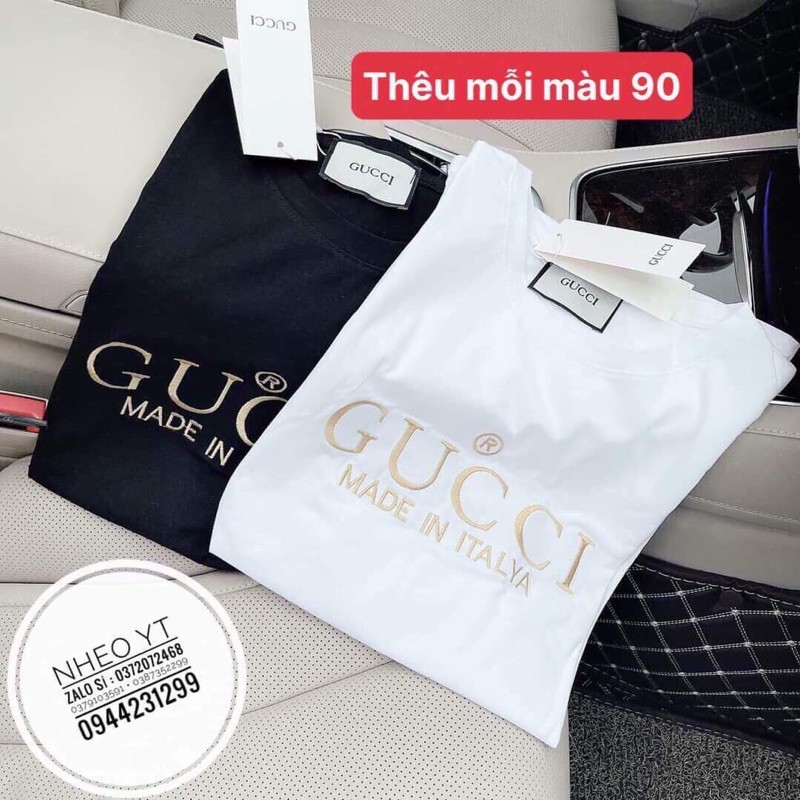 [hot !] - ÁO PHÔNG THÊU CHỮ GUCCI ĐEN CÁ TÍNH