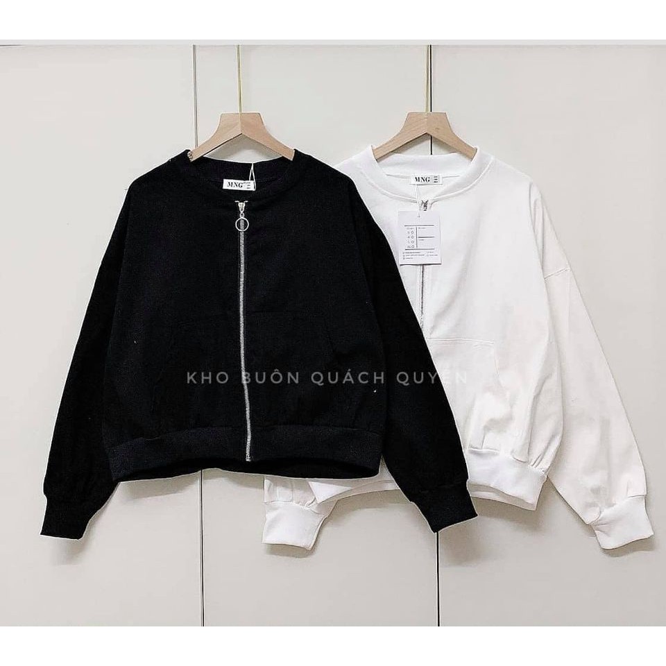 [Mã WASTUP5 giảm 10% tối đa 20K đơn 99K] bán sỉ áo bomber túi nổi 2 màu đen trắng cho nữ x | BigBuy360 - bigbuy360.vn