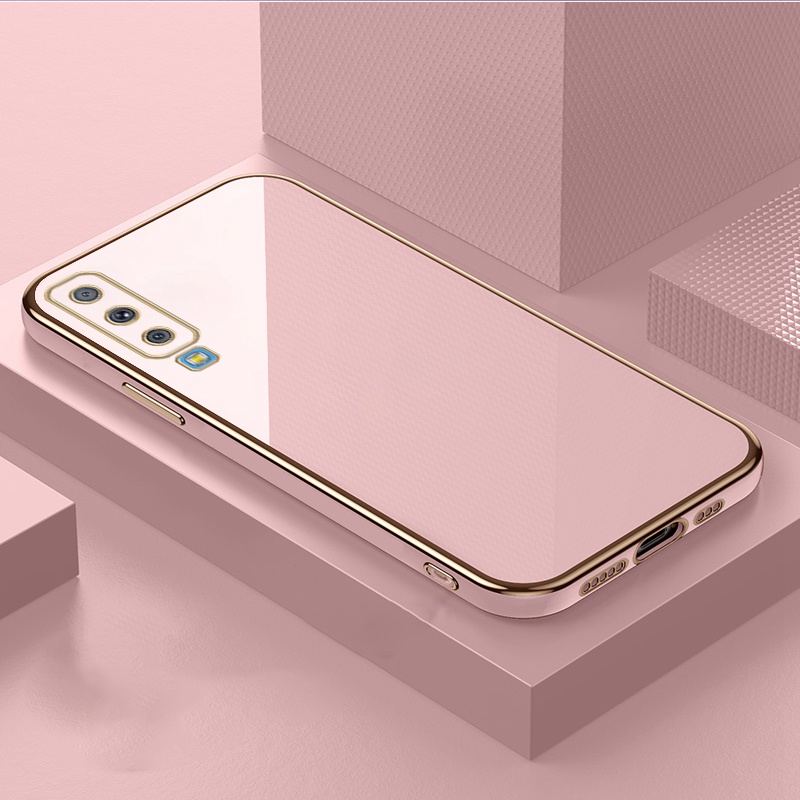 Ốp Điện Thoại Silicon Mềm Mạ Viền Nhiều Màu Cho Samsung Galaxy A7 2018 A750 A750F A750G SM-A750FN