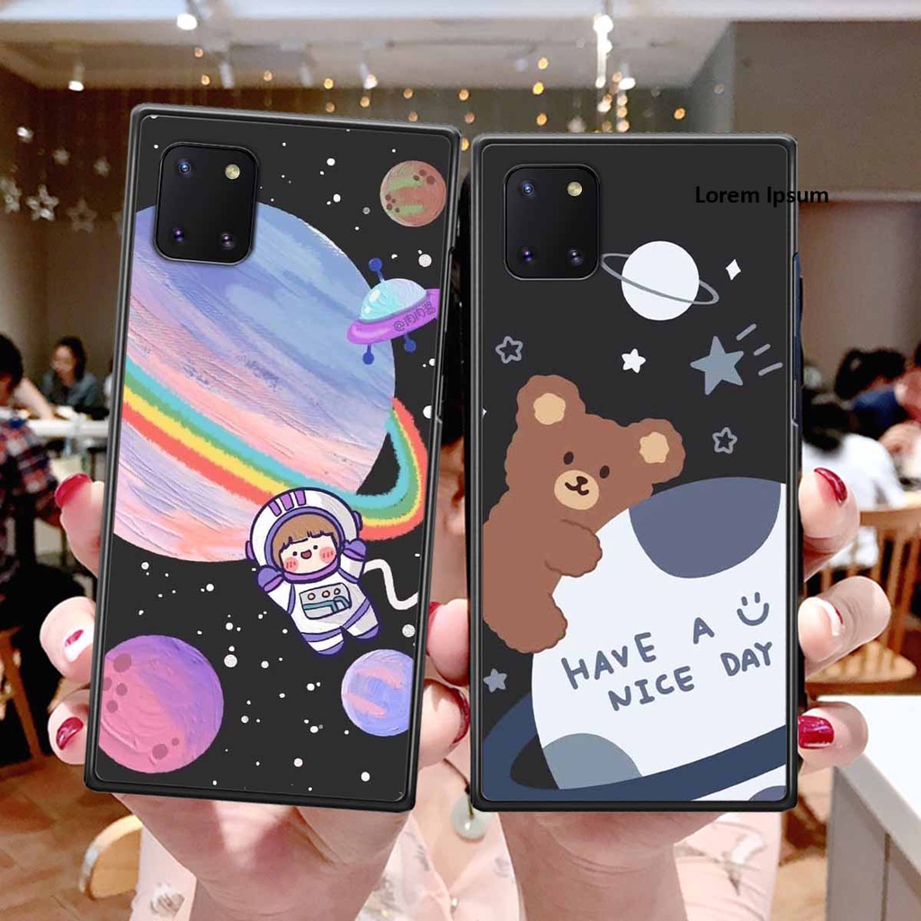 Ốp Samsung Note 10 Lite in hình vũ trụ, phi hành gia bầu trời cute dễ thương