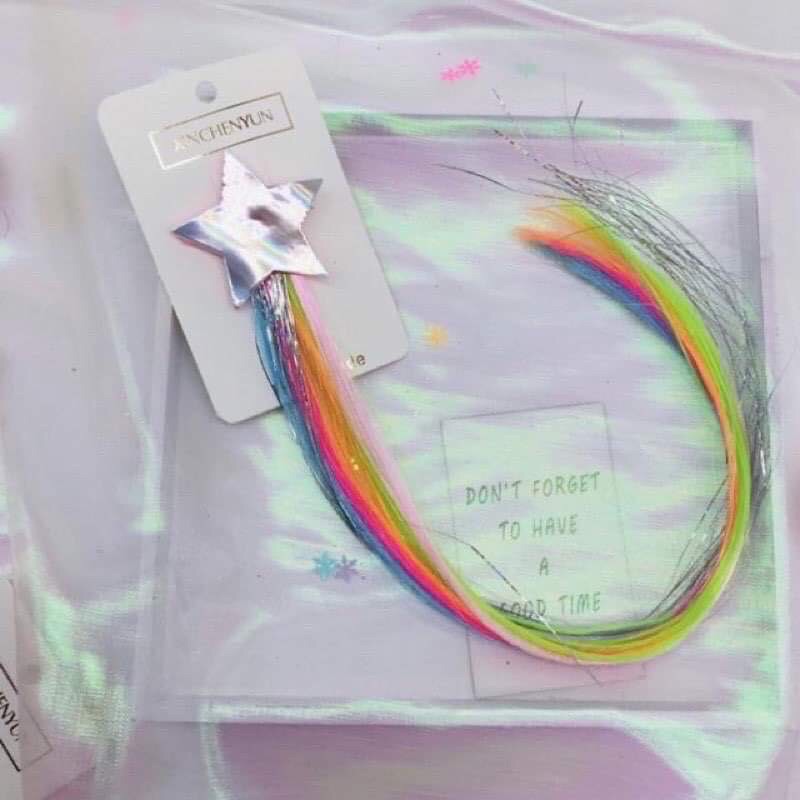 Kẹp tóc giả pony - lọn tóc giả màu sắc dễ thương cho bé gái