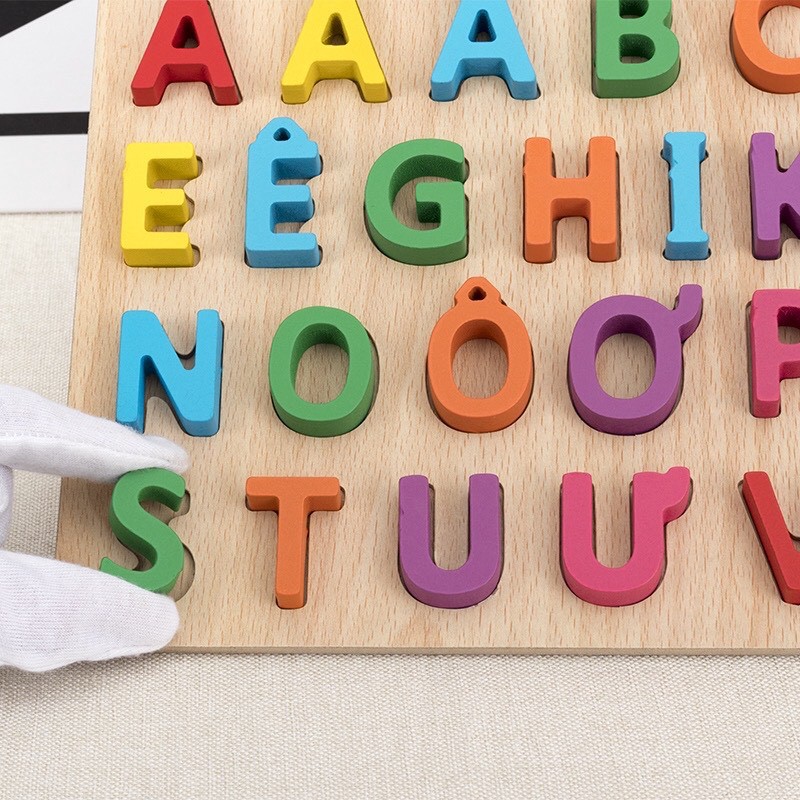 Bảng Chữ Cái Tiếng Việt Đồ Chơi Bằng Gỗ Trí Tuệ Dành Cho Bé Yêu