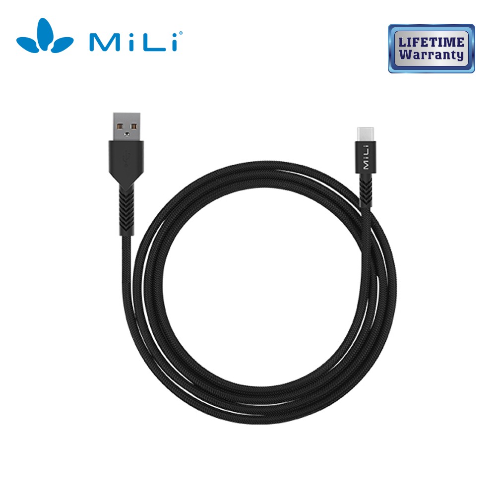 Cáp sạc MiLi HX-L12BK USB-type C 2.0 dài 1.2m siêu bền, an toàn thân thiện - Bảo hành 12 tháng