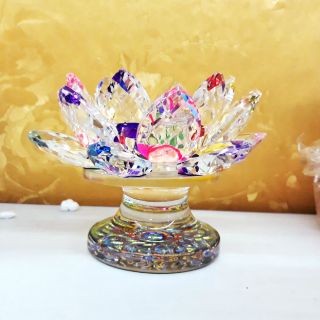 Chân nến hoa sen pha lê