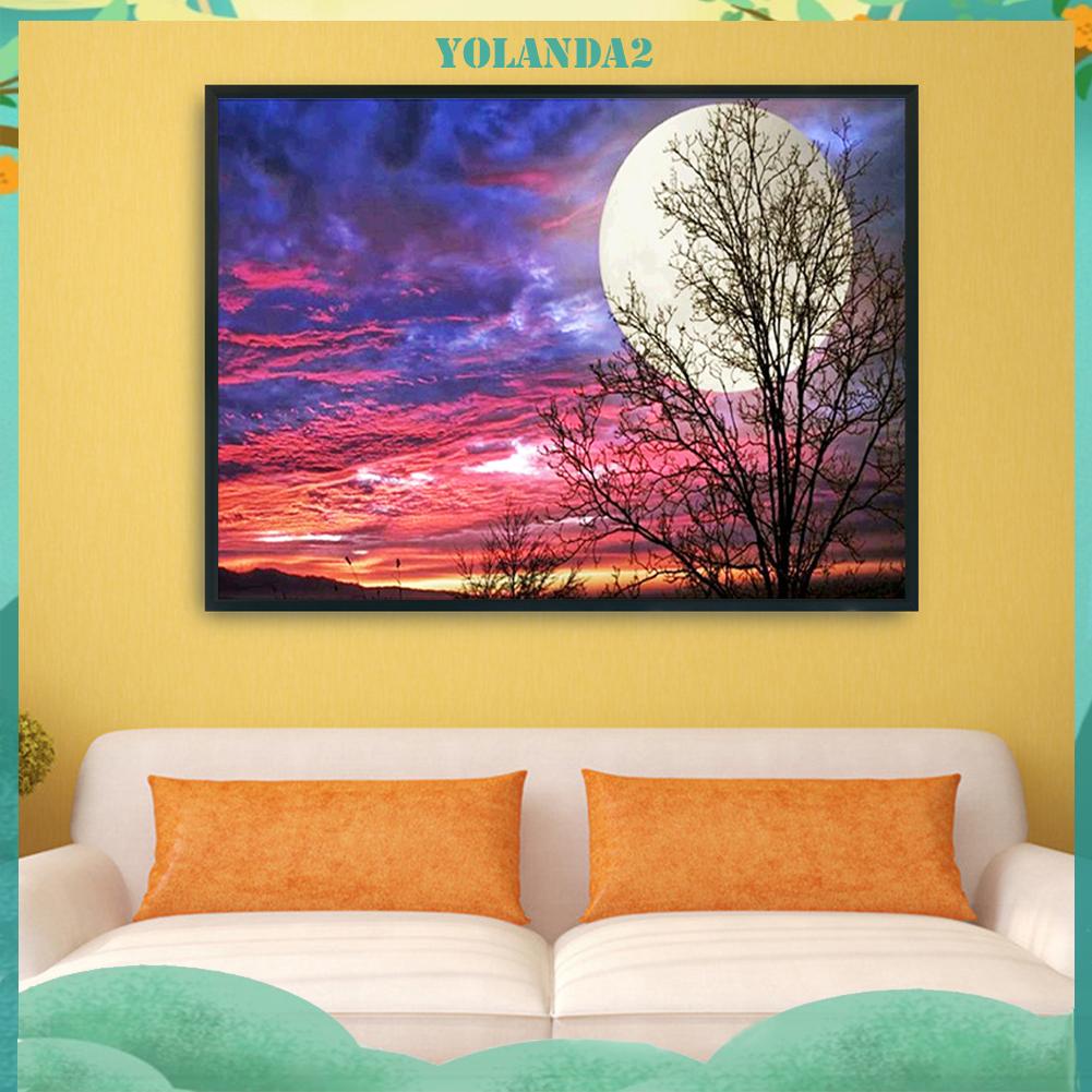 Tranh thêu chữ thập hình phong cảnh 11CT 36x46cm trang trí phòng khách nghệ thuật DIY kèm phụ kiện