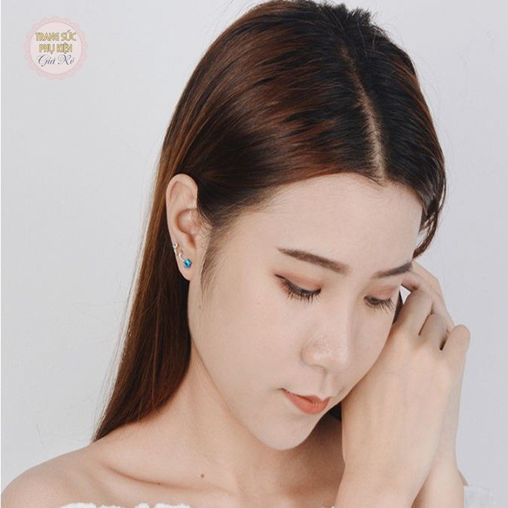 Hoa tai thời trang Hàn bạc ý S925, xinh xắn giá rẻ - HT224