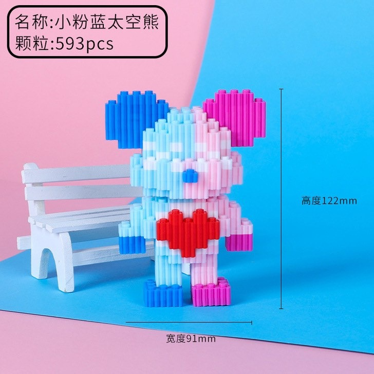 Bộ Đồ Chơi Lắp Ráp Mô Hình Gấu Bear brick Mô Hình Cỡ Lớn 12 cm