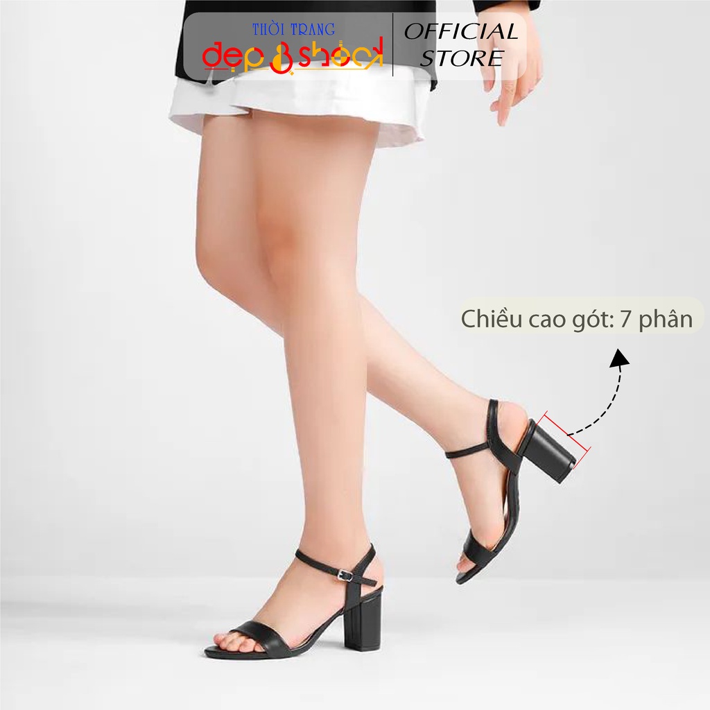 Sandal cao gót bigsize quai ngang gót vuông 5p -7p cao cấp chính hãng Depvashock size 42 43 cho người chân to