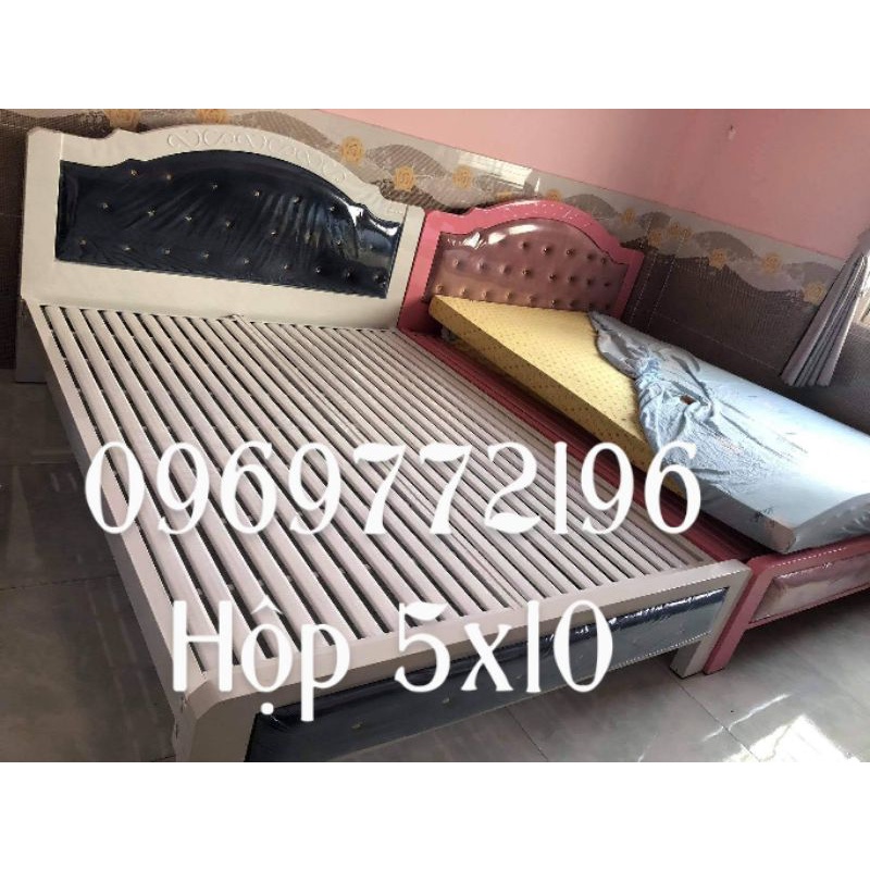 Giường sắt khung hộp 5x10 1m8x2m