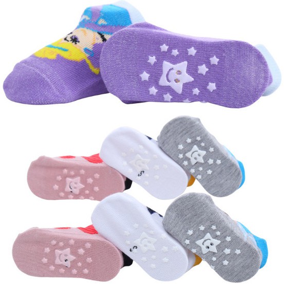 Tất KID BASIC 100% 🌻COMBO 5 ĐÔI🌻 chống trượt chống trơn cho bé trai, bé gái  0-5 tuổi cực xinh