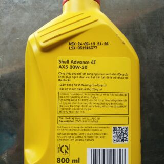 Dầu nhớt shell 0,8 AX5 20w50