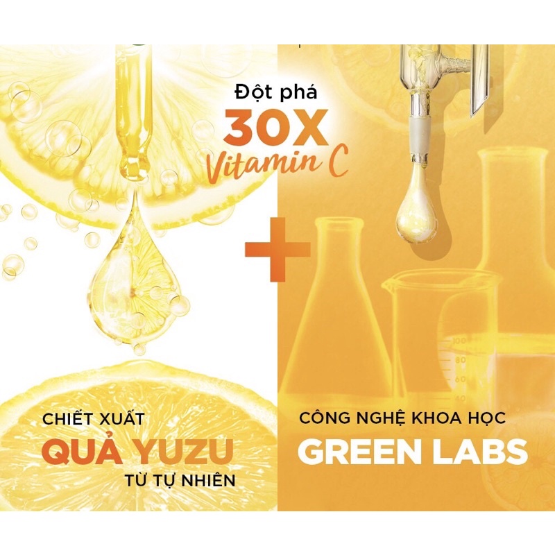🎉 Tinh chất giúp sáng da mờ thâm Garnier Light Com-plete 30x Vitamin C Boo-ster Serum #7,5ml 💝