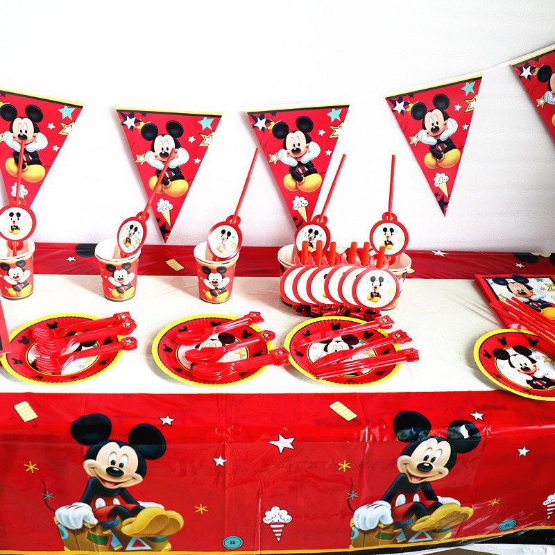 Bộ Phụ Kiện Trang Trí Tiệc Sinh Nhật Chủ Đề Chuột Mickey