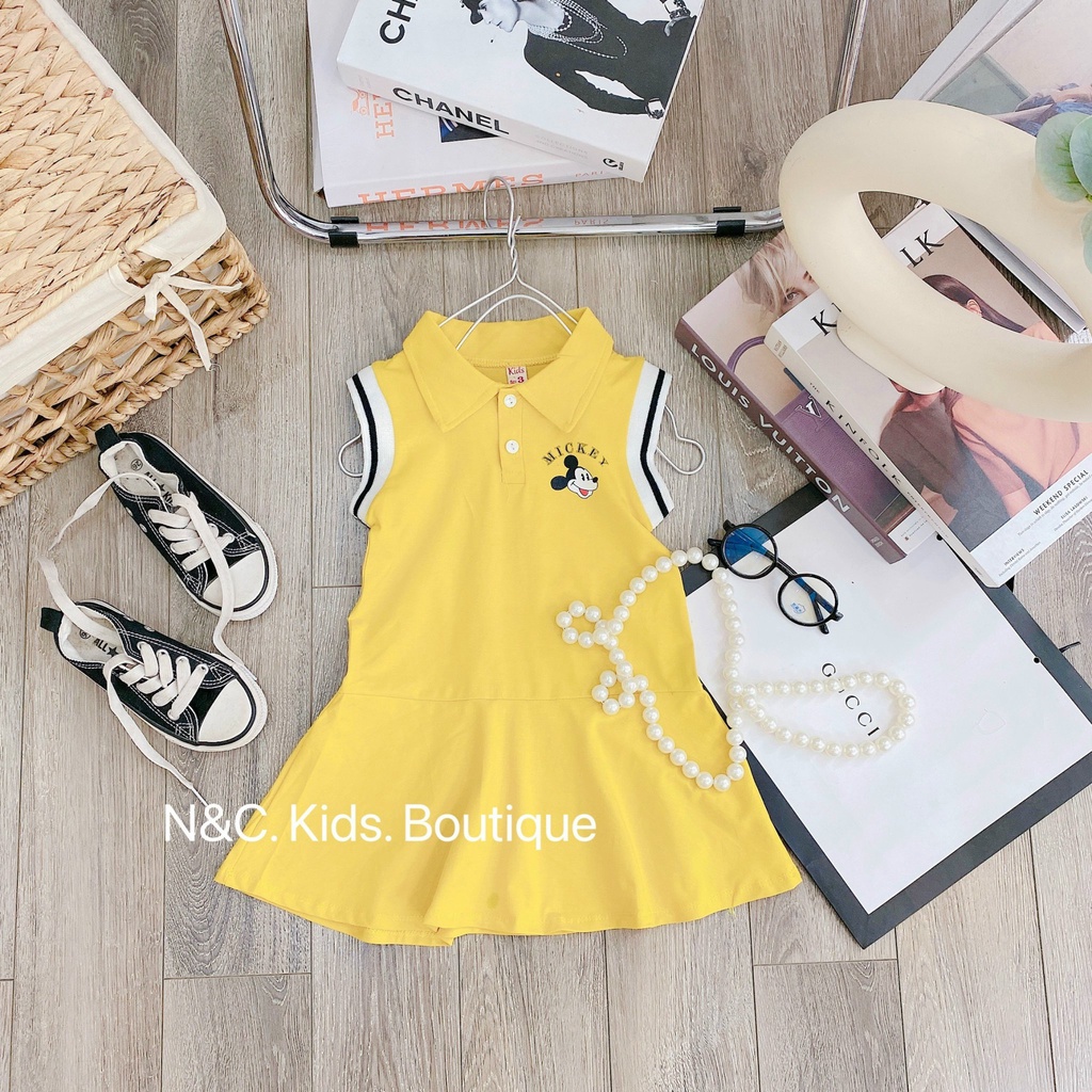 Váy bé gái cố trụ sát nách mickey 5 mầu XHN958