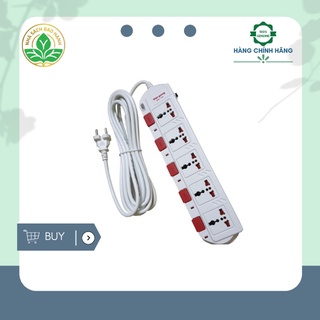 Ổ Cắm Điện Đa Năng ECO Điện Quang, 5 Ổ Điện Chịu Tải 2500W Dây Nối 2-5 Mét Chống Cháy Cùng 2 Cổng | Nhà Sách Đạo Hạnh