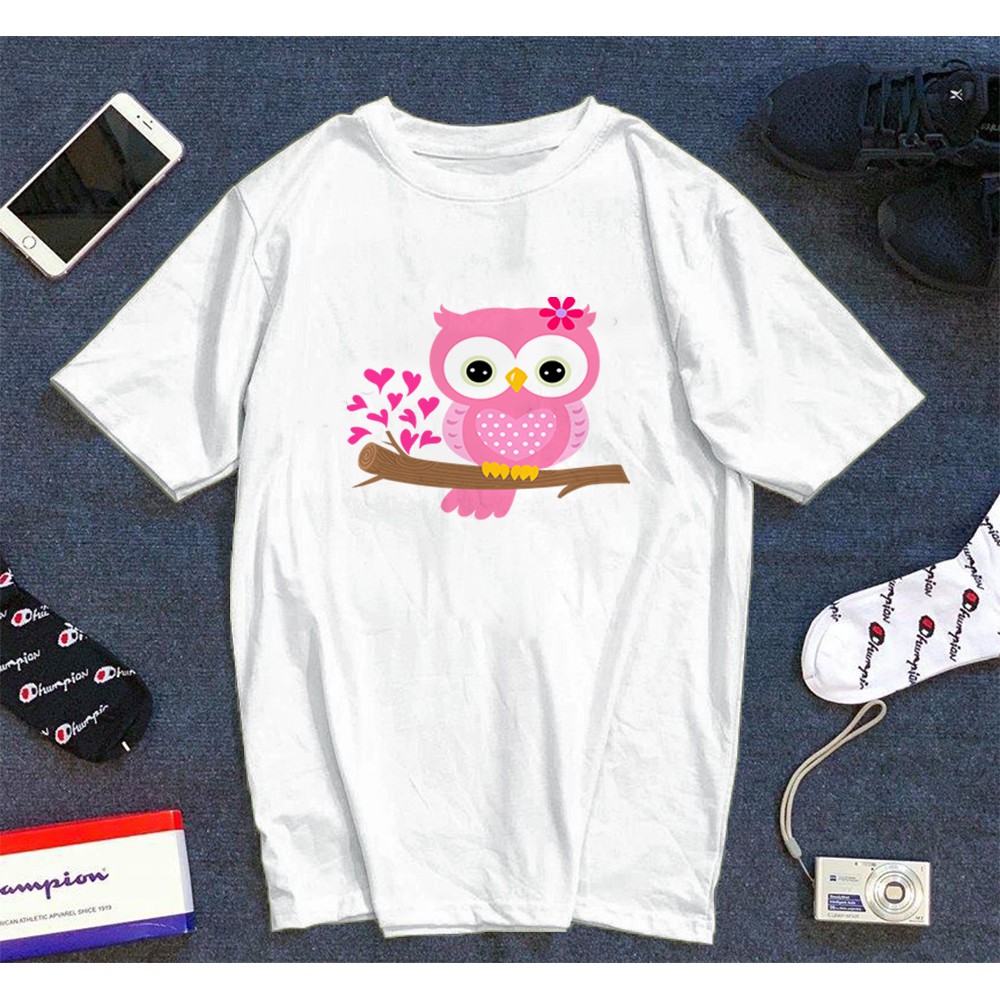 Áo thun Cotton Unisex - Owl Art - Chim cú mèo - Cú con ca hát